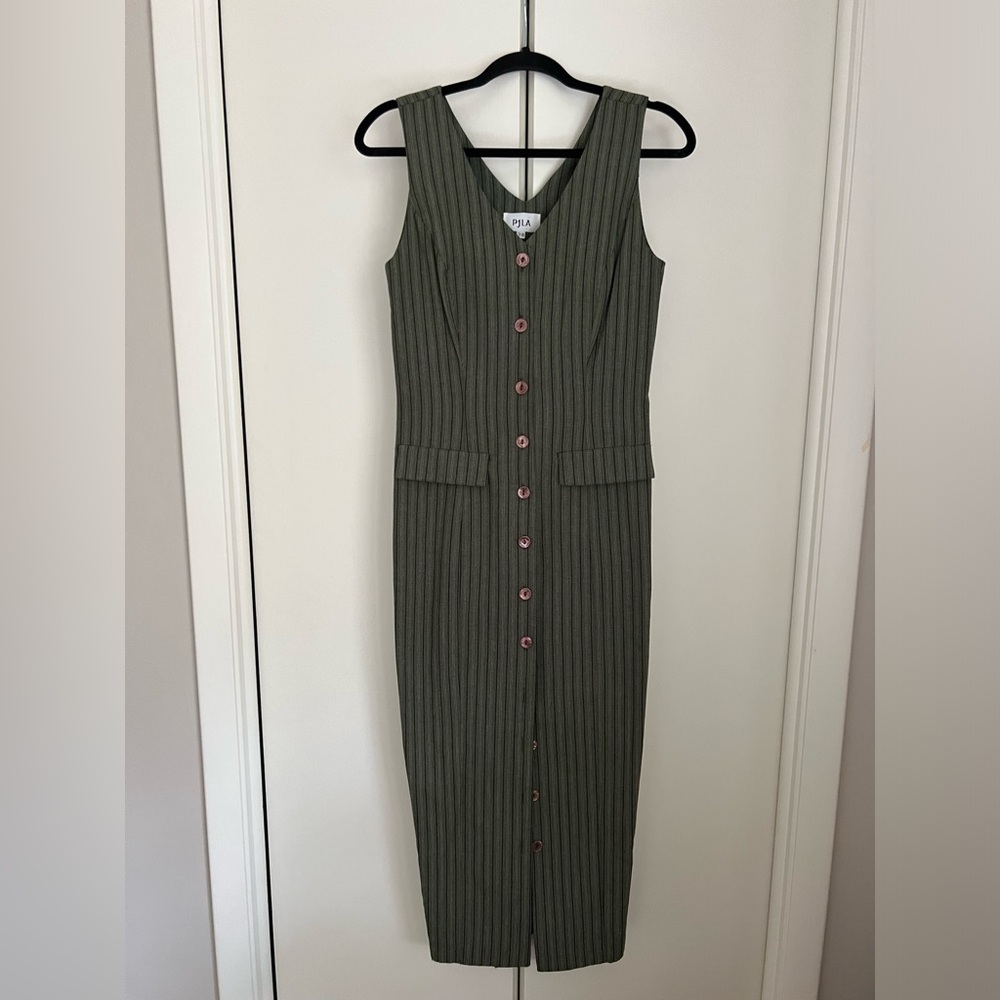 Vintage PJLA Black and Grey Striped Dresss